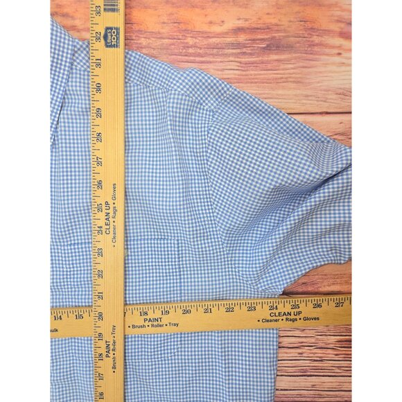 Orvis Mens Blue Gingham Dress Shirt Size Medium 100% Cotton - Picture 6 of 6